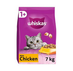 WHISKAS 1+ Adult Dry Cat Food – Chicken – 7 kg