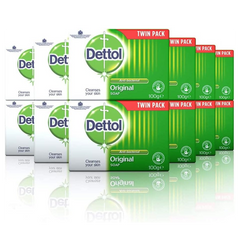 Dettol Original Antibacterial Soap – 100 g Bars (Pack of 6)