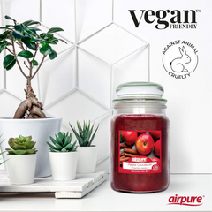 Airpure - Large Scented Candle, Apple Cinnamon Fragrance