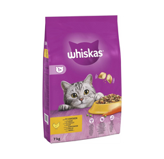WHISKAS 1+ Adult Dry Cat Food – Chicken – 7 kg