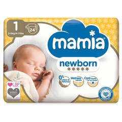 Mamia Size 1 Newborn Nappies – Bulk 144 Pack (6 × 24 Nappies)