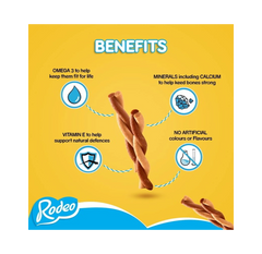 Pedigree Rodeo Dog Treats with Chicken – 8 Sticks, 140 g (Pack of 12)