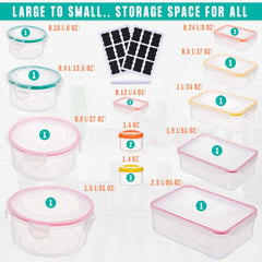 38‑Piece Airtight Meal Prep Containers Set – Stackable, Leak‑Proof, BPA‑Free (Microwave, Freezer & Dishwasher Safe)