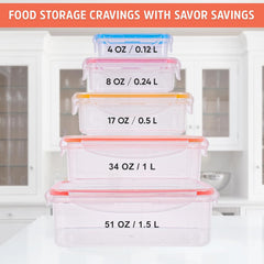 10‑Piece Airtight Meal Prep Containers Set – Stackable, Leak‑Proof, BPA‑Free (Microwave, Freezer & Dishwasher Safe)