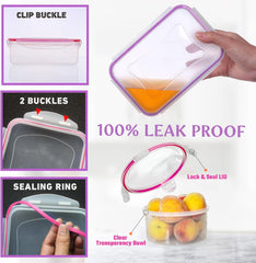10‑Piece Airtight Meal Prep Containers Set – Stackable, Leak‑Proof, BPA‑Free (Microwave, Freezer & Dishwasher Safe)
