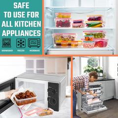 38‑Piece Airtight Meal Prep Containers Set – Stackable, Leak‑Proof, BPA‑Free (Microwave, Freezer & Dishwasher Safe)