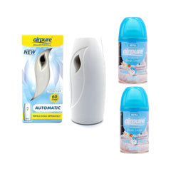 Airpure Automatic Air Freshener Machine with 2 Refills (Fresh Linen)