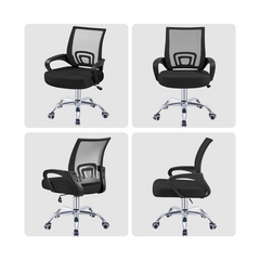 Black Swivel Mesh Ergonomic Home Office Computer Desk Chair – Adjustable Height & Lumbar Support
