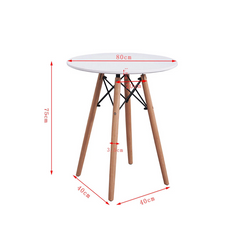 Stylish 80cm White Round Table with Wooden Base – Perfect for Small Spaces & Modern Homes
