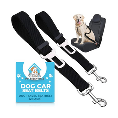 SOL Adjustable Dog Car Seat Belt Harness – 2 Pack Safety Travel Straps
