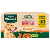 WINALOT Sunday Dinner Wet Dog Food | Gourmet Meat in Gravy | 40x100g Pouches
