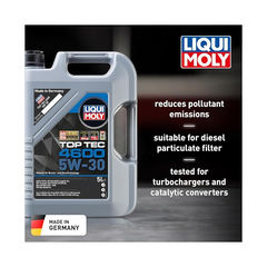 Liqui Moly Top Tec 4600 5W-30 Motor Oil - 5 Litres - For Gasoline & Diesel Engines with DPF - API SN, ACEA C2/C3