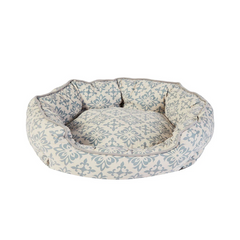 Dream Paws Scalloped Pet Bed – Medium Grey Plush Comfort Bed
