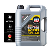 Liqui Moly Top Tec 4100 5W-40 Motor Oil - 5 Litres | Full Synthetic | For Gasoline & Diesel Engines with DPF | API SN, ACEA C3