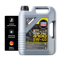 Liqui Moly Top Tec 4100 5W-40 Motor Oil - 5 Litres | Full Synthetic | For Gasoline & Diesel Engines with DPF | API SN, ACEA C3