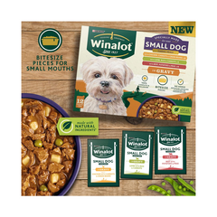 Winalot Meaty Chunks Small Breed Wet Dog Food | Tender Meat in Gravy | 40x100g Pouches