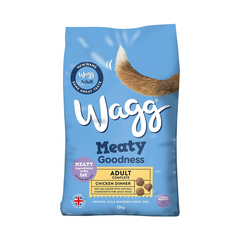 Wagg Meaty Goodness Complete Adult Dry Dog Food | Chicken Dinner Recipe | 12kg Bag