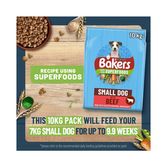 Bakers Small Breed Dry Dog Food | Beef & Vegetable Recipe | 10kg Bag