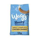 Wagg Meaty Goodness Complete Adult Dry Dog Food | Chicken Dinner Recipe | 12kg Bag