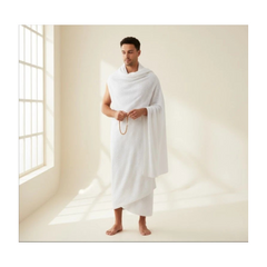 Premium 1200G Ihram Set for Men – 100% Cotton White Towels for Hajj & Umrah