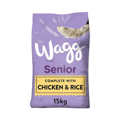 Wagg Senior Complete Dry Dog Food | Chicken & Rice Recipe | 15kg Bag