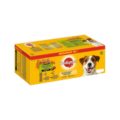 PEDIGREE Adult Wet Dog Food Pouches | Mixed Selection in Gravy | Bulk 40x100g