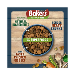 Bakers Adult Dry Dog Food | Beef & Vegetable Recipe | 14kg Bag
