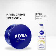 Nivea Creme Tin 400g + Free Nivea Body Lotion 400ml