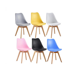 Set of 4 Modern Tulip Dining Chairs – Elegant Wooden Design for Kitchen, Dining & Office