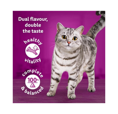 WHISKAS 1+ Adult Wet Cat Food Pouches – Surf & Turf in Jelly (40 × 85g)