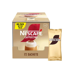 Nescafé Cappuccino Sachets (72 x 15.5g) – Creamy, Frothy Coffeehouse Style in Seconds!