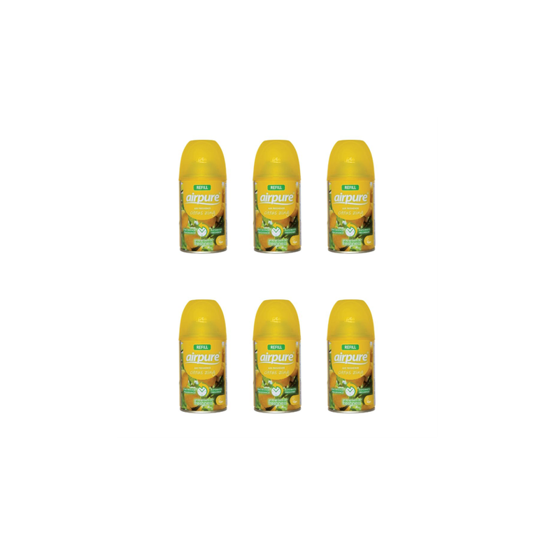 Airpure Freshmatic Automatic Spray Refills – Citrus Zing (6 × 250 ml)