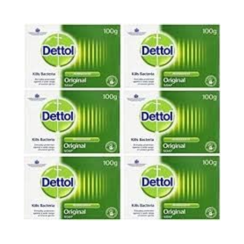 Dettol Original Antibacterial Soap – Twin Pack (2 × 100 g Bars), Set of 6