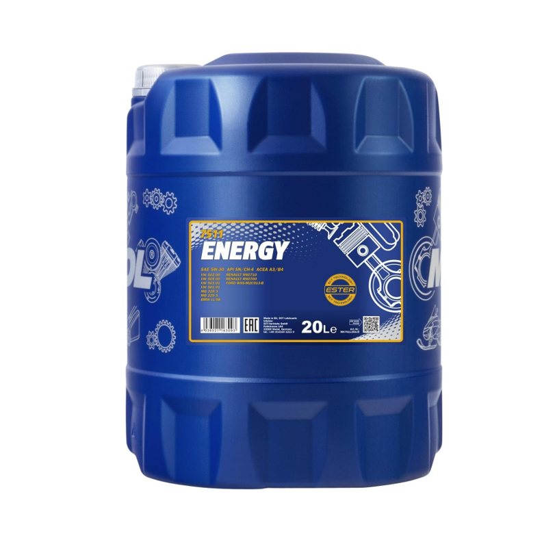 MANNOL Energy 5W-30 Fully Synthetic Engine Oil – 20 L - 7511