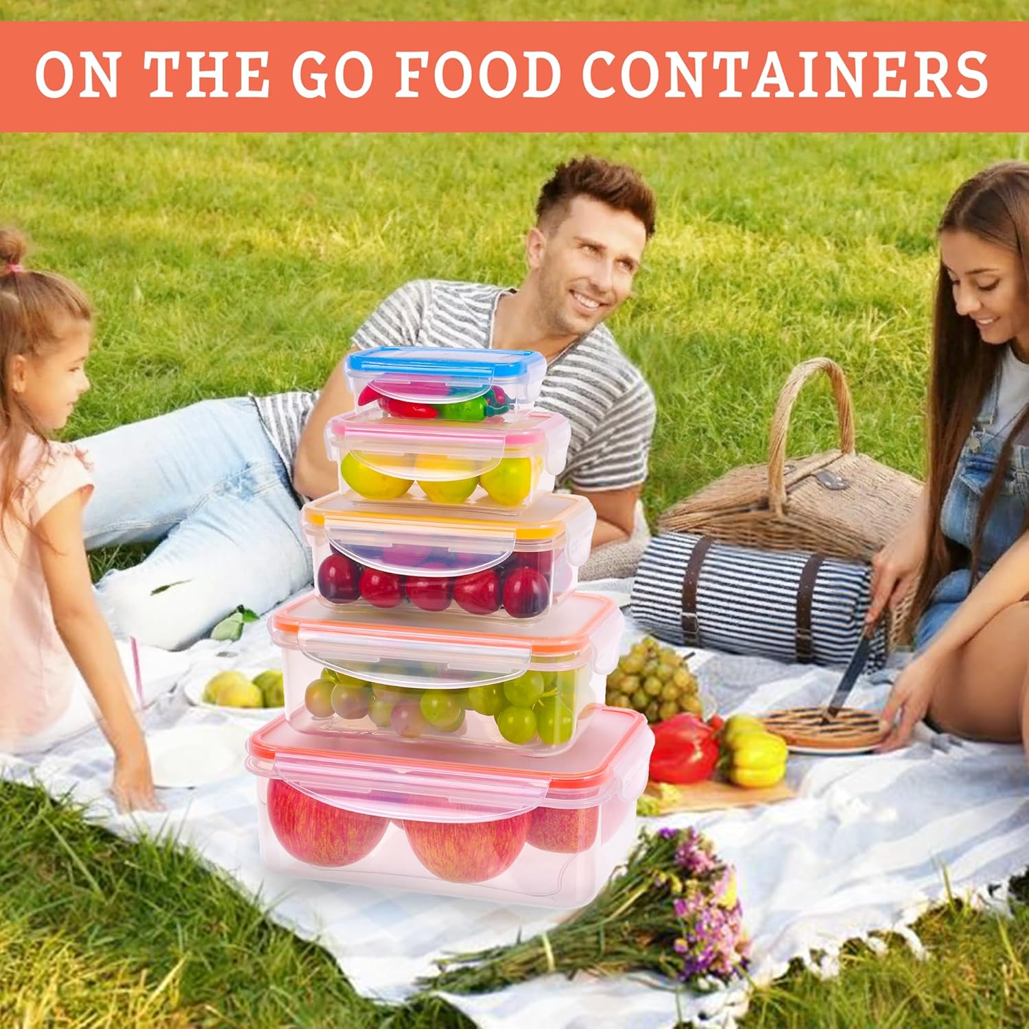10‑Piece Airtight Meal Prep Containers Set – Stackable, Leak‑Proof, BPA‑Free (Microwave, Freezer & Dishwasher Safe)
