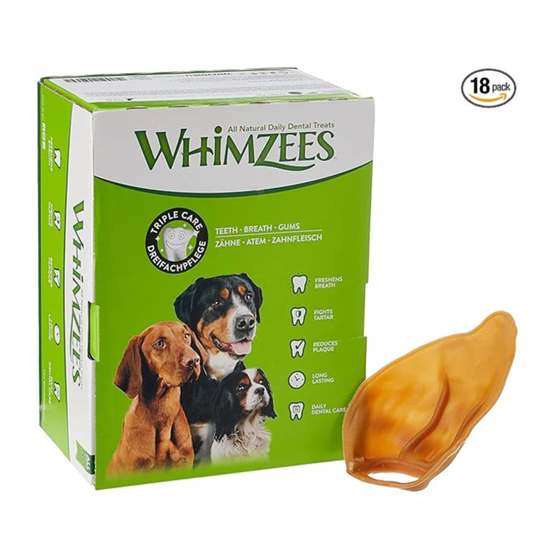 Whimzees Natural Dental Dog Treats Veggie Ear, 1 x 18 (1.1 kg)