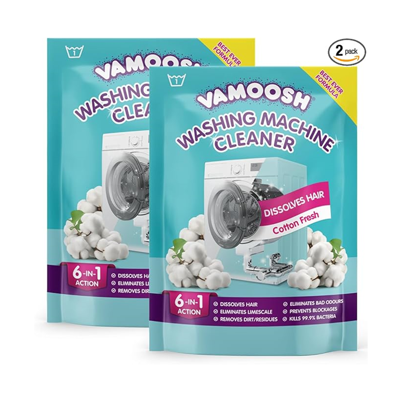 Vamoosh 6-in-1 Washing Machine Cleaner – Deep Clean, Deodorise & Descale (Pack of 2)
