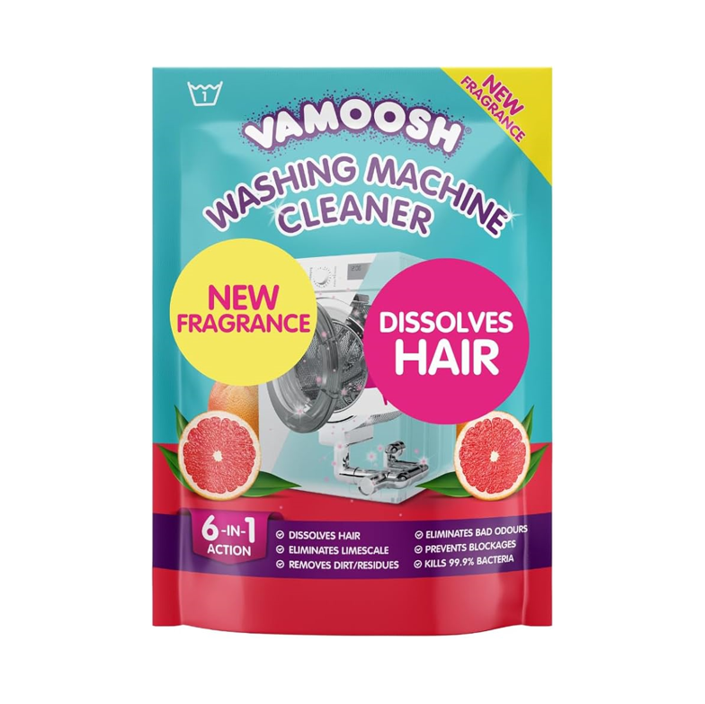 Vamoosh 6-in-1 Washing Machine Cleaner – Pink Grapefruit Deep Clean (1 Wash)