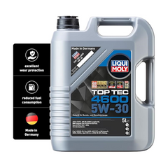 Liqui Moly Top Tec 4600 5W-30 Motor Oil - 5 Litres - For Gasoline & Diesel Engines with DPF - API SN, ACEA C2/C3