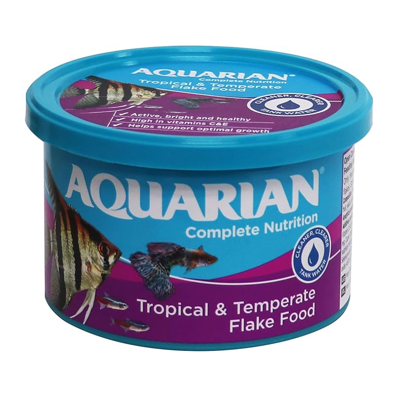 AQUARIAN Complete Nutrition Tropical & Temperate Fish Food – Premium Flake Formula (50g)