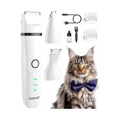 oneisall 3-in-1 Pet Grooming Kit – Cordless Clippers & Paw Trimmer