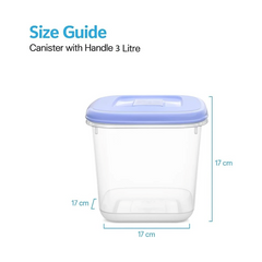3 Litre Airtight Food Storage Jars with Lids - Set of 2, BPA-Free Kitchen Canisters for Flour, Sugar, Pasta & Dry Goods