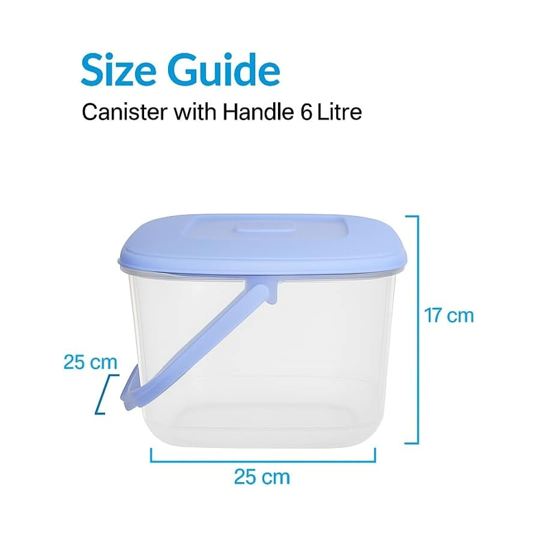 Large 6 Litre Airtight Food Storage Jars with Lids - Transparent Kitchen Canisters for Flour, Sugar, Cereal | BPA-Free