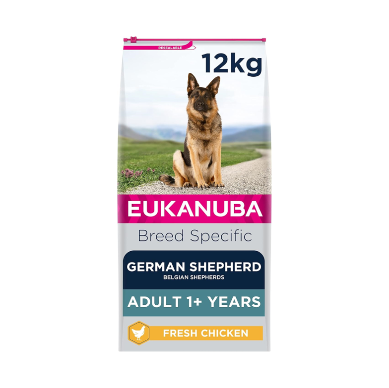 Eukanuba Adult German Shepherd Dog Food – Fresh Chicken Complete Nutrition (12kg)
