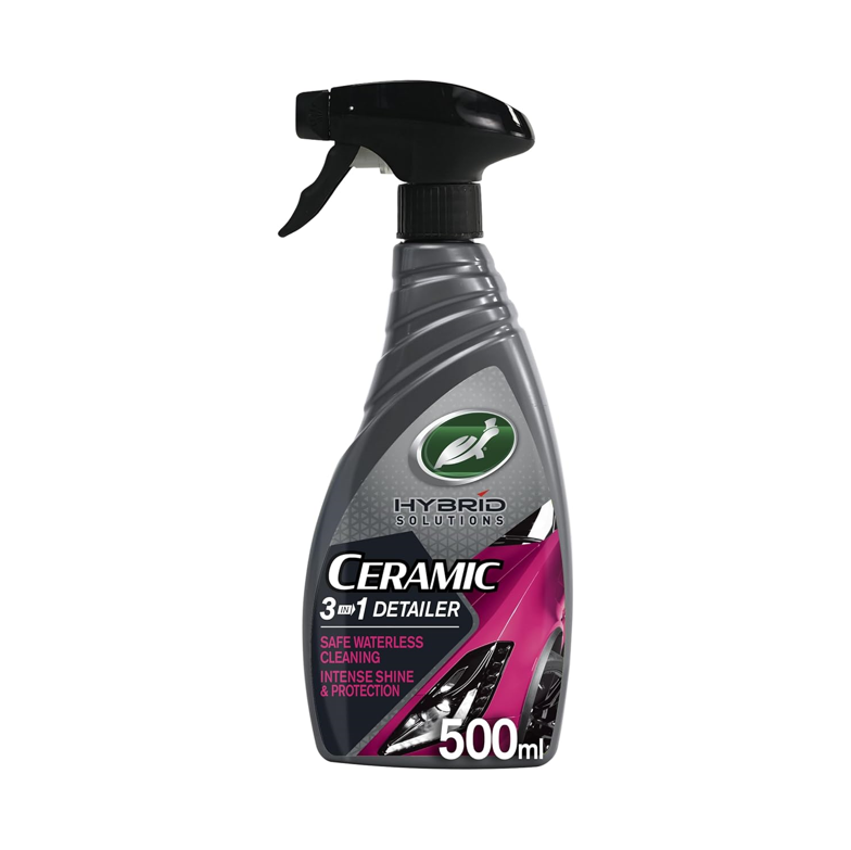 Turtle Wax Ceramic 3-in-1 Detailer | 500ml | Waterless Wash, Ceramic Polish & SiO2 Spray Sealant
