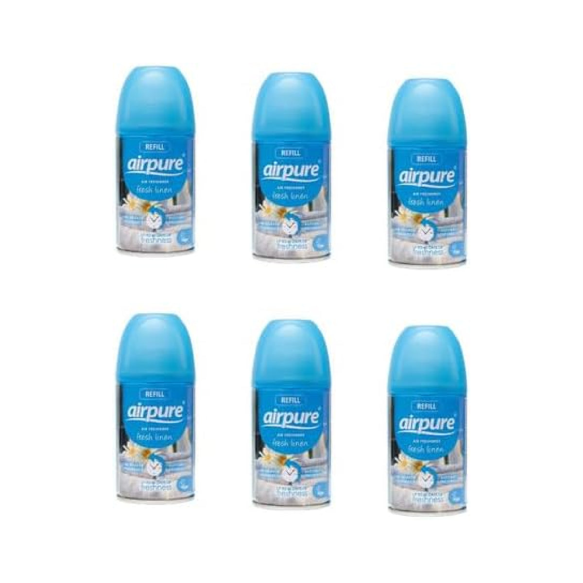 Airpure Automatic Spray Refills Fresh Linen 250ml Pack of 6