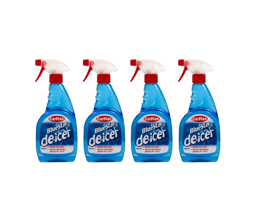 CarPlan TDI501 Blue Star Winter De Icer Trigger Spray 500ml x 4