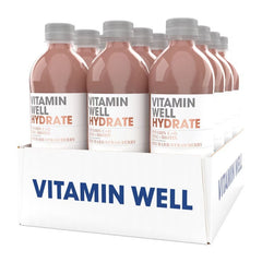 Vitamin Well Hydrate – Rhubarb & Strawberry (12 × 500 ml Bottles)