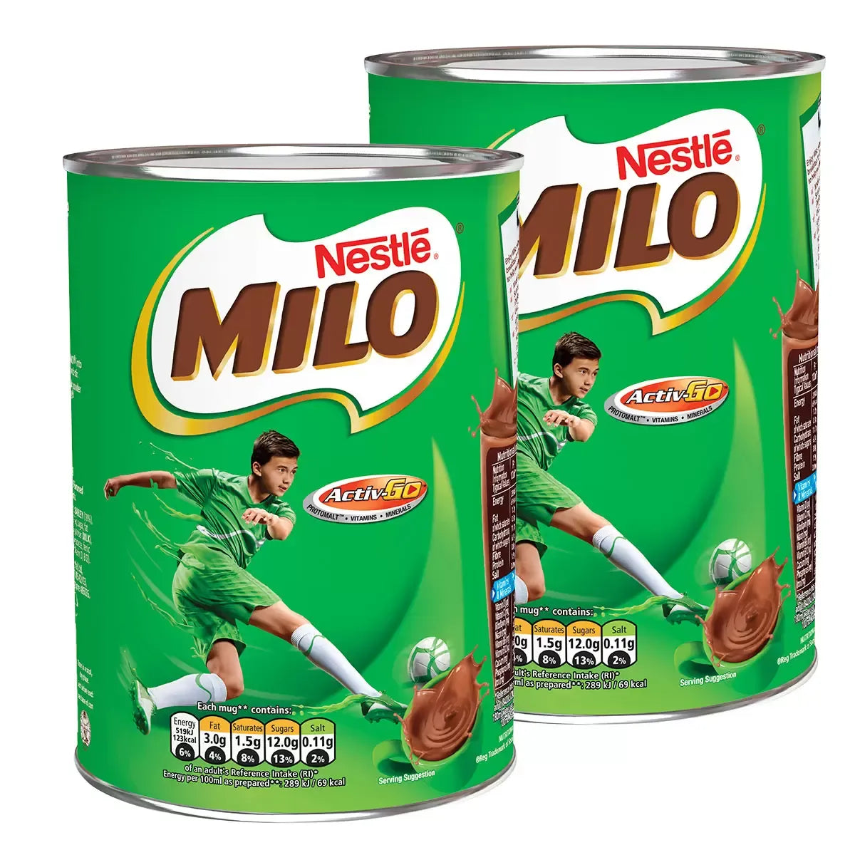 Nestlé Milo Malted Milk Powder – 2 × 400 g | Chocolate & Malt with Vitamins & Minerals