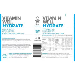 Vitamin Well Hydrate – Rhubarb & Strawberry (12 × 500 ml Bottles)